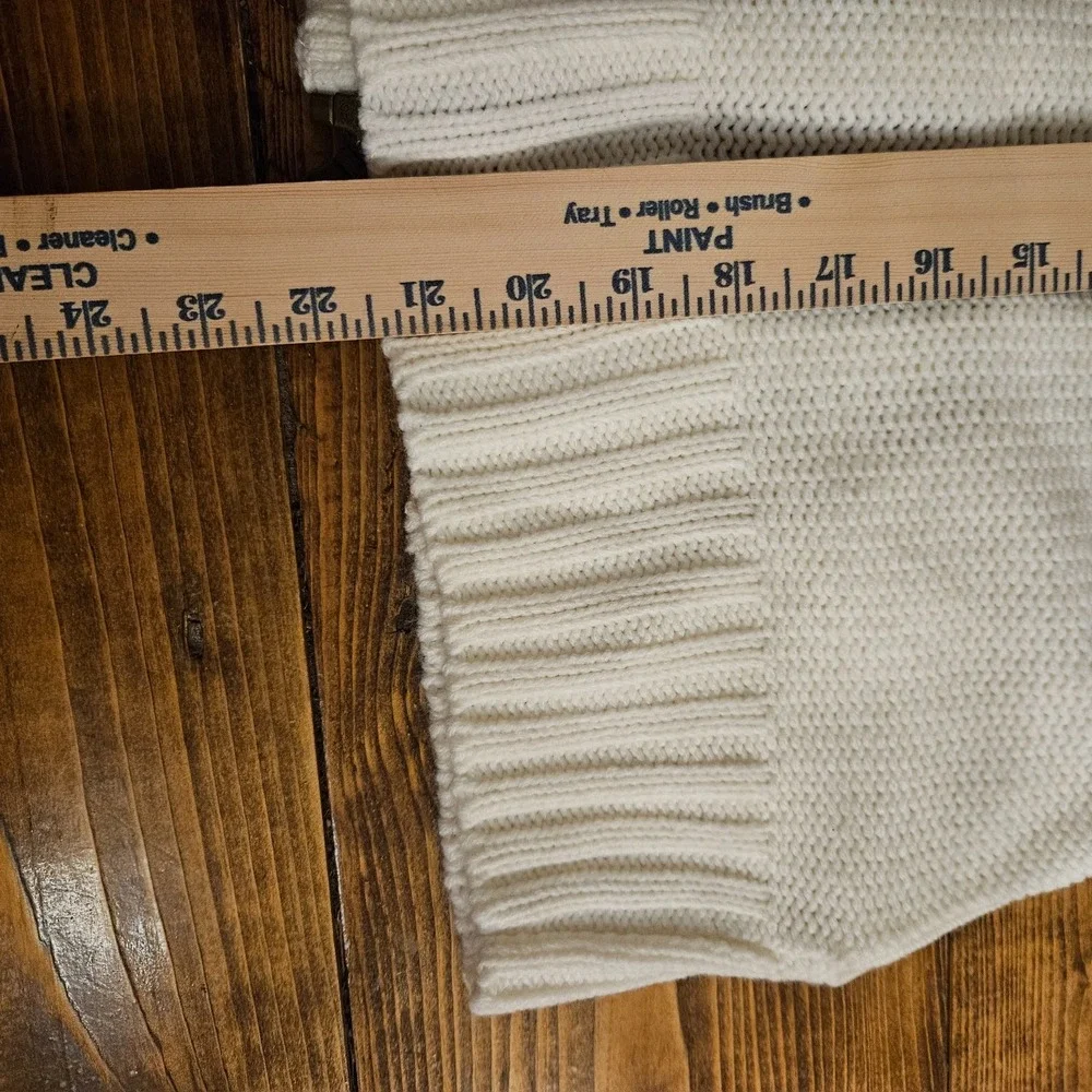 Red Camel Women's Hooded Cable Knit Sweater Vest Size‎ M Ivory White Faux Fur